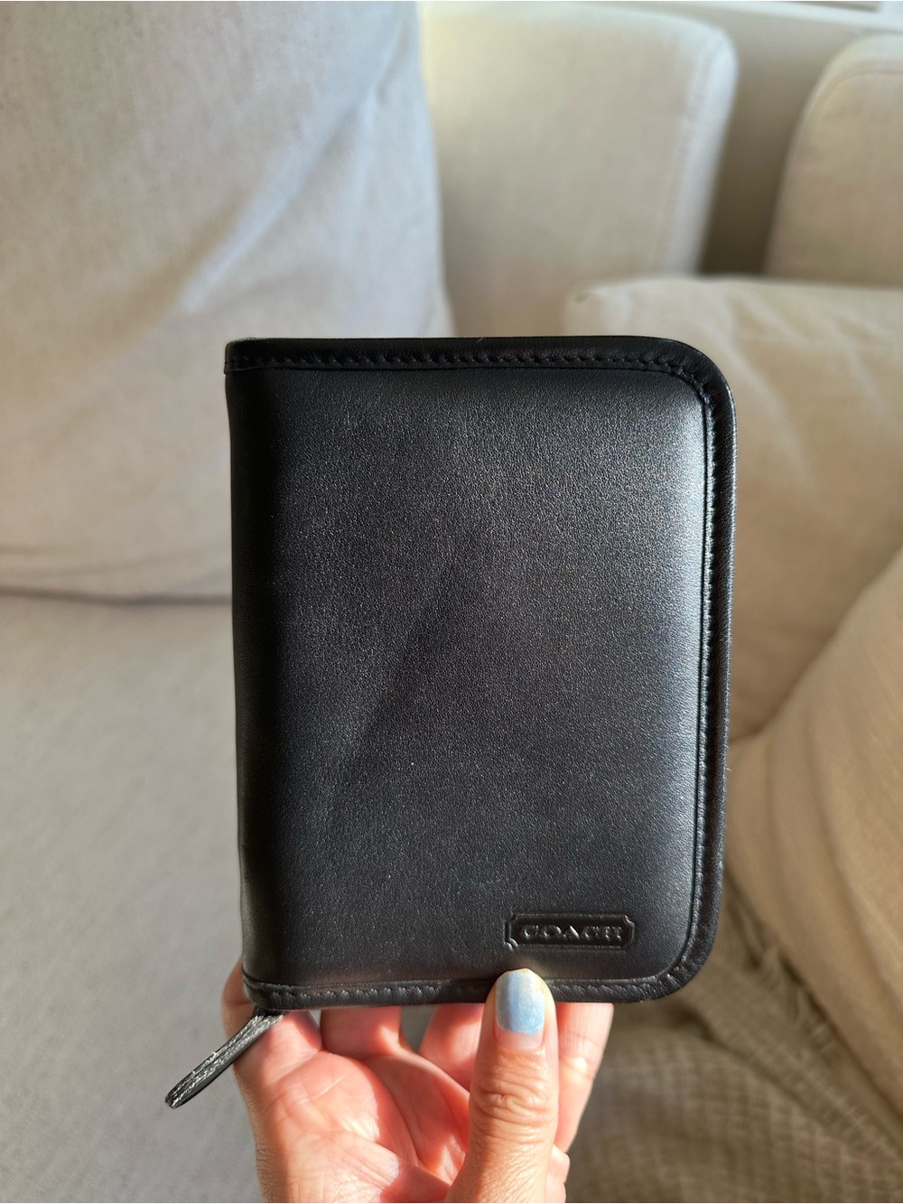 Coach Black Leather Zip-Around Wallet PDA Organizer Tech